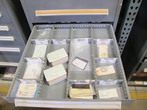 STANLEY VIDMAR HEAVY DUTY 5-DRAWER PARTS CABINET W/ CONTENTS (W-50) LOADING & HANDLING FEE $25-